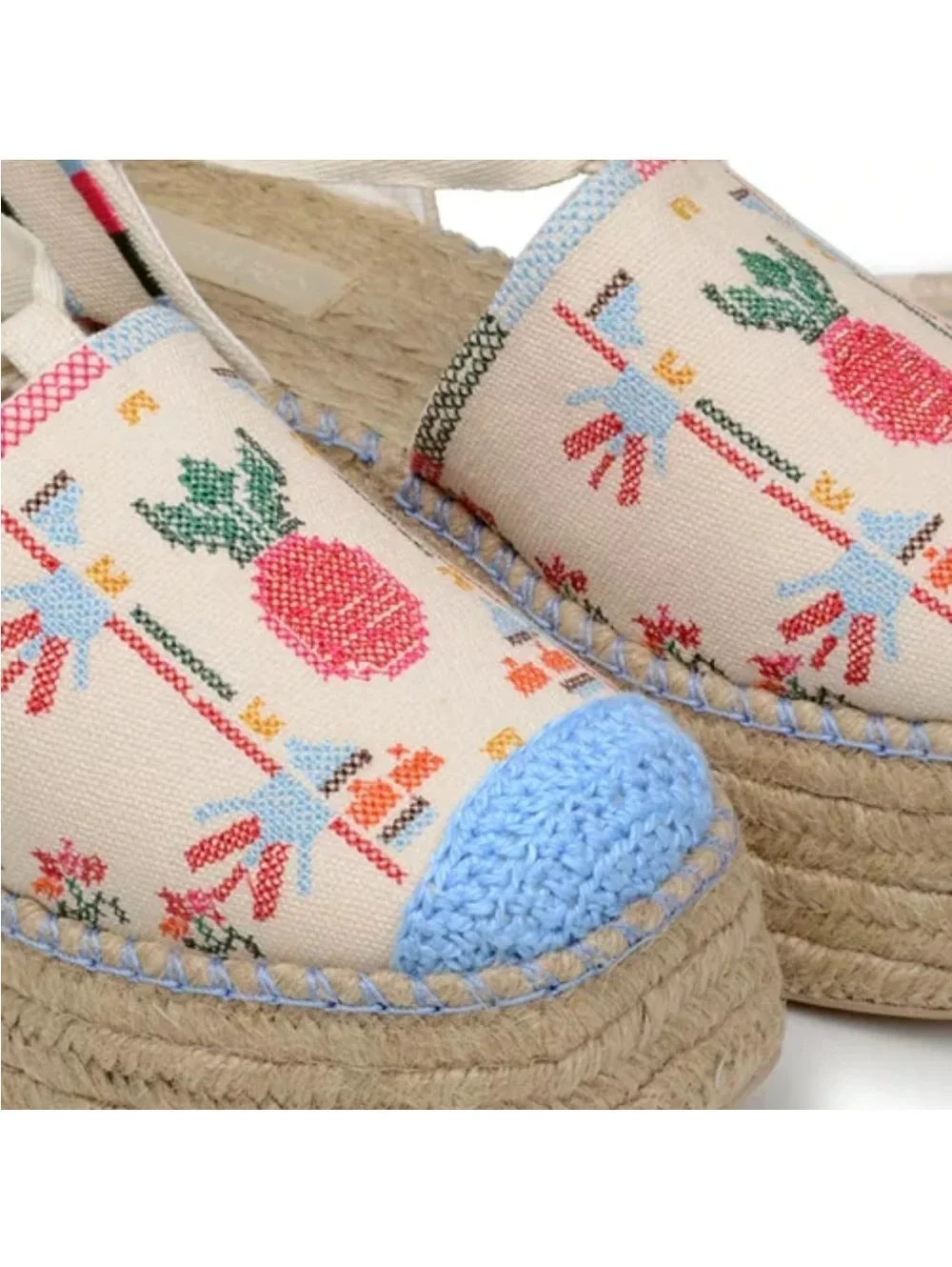 FARM Rio Paradise Bead Embellished Espadrille Platform Shoes Size 11 NWT+DustBag
